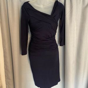 MNG Dark Blue Ruched Dress